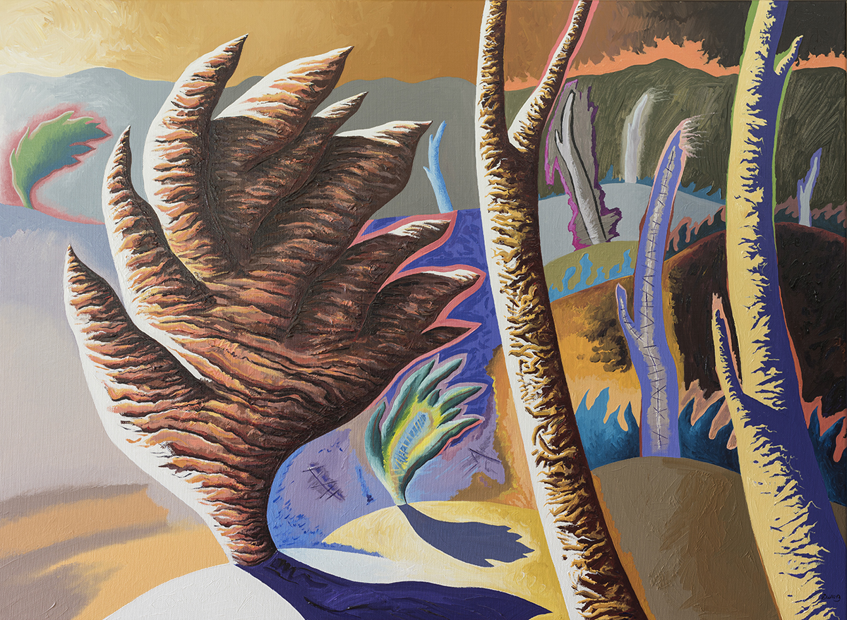 Fractured Landscape with Fire and Ice